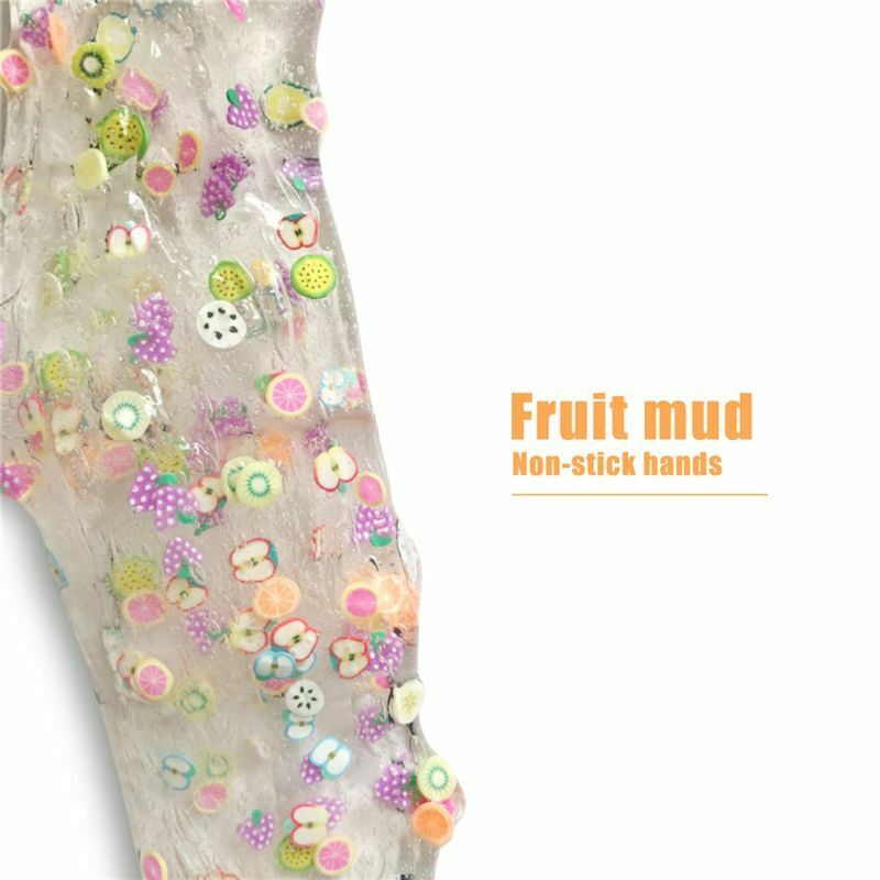 5X(New creative clear crystal fruit mud Non-stick jelly mud DIY box decomp Q8Q6)
