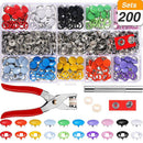 200Set Sewing Rompers Craft Buckle Snap Copper Solid Hollow Button 10 Colors