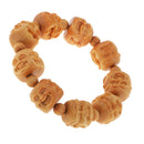 Wood carved Buddha head hand string prayer beads bracelet gift