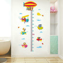 2pcs Animal Aircraft Cartoon Height Ruler Wall Stickers Kindergarten Decals A