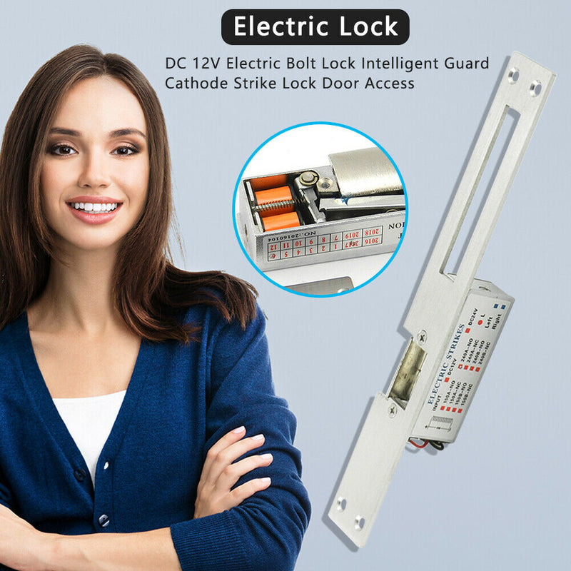 DC 12V Electric Bolt Lock Smart Guard Cathode Strike Lock Door Access (NO) A