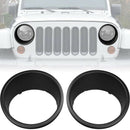 Front Headlight Trim Cover Bezels for Jeep Wrangler Rubicon Sahara Sport JK