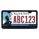 Matte Aluminum License Plate Frame With Chrome Screw Caps, 2Pcs 2 Holes Bla