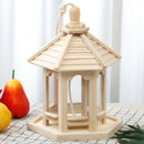 Wooden Bird Feeder House Birdhouse Hanging Nest with Loop Home Garden Yard  F4U5