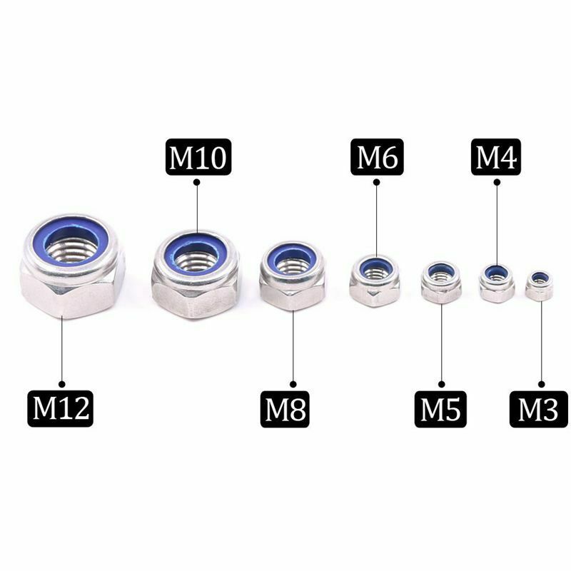 175-Piece Stainless Steel Nylon Lock Nut Assortment Kit, Size Include, M3 M O8N8