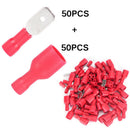 100Pcs Female&Male Spade Insulated Connectors Crimp Electrical Wire Termina FT