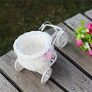 Rattan Tricycle Bike Flower Basket Vase Storage Home Wedding Party Decor Nice