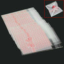 50x Self Adhesive Seal Plastic Bags Bowknot Pattern for Cookies Biscuit NEW WRV