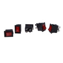 5pcs LED SPST 4PIN ON/OFF Boat Rocker Switch 6A/250V 10A/125V Car Dash Red MO