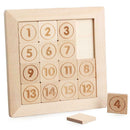15 Sliding Tiles Math IQ Game Toys Wooden Brain Game for Adults Children