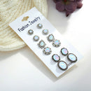 6Pairs/Set White Fire Opal Ear Studs Earrings Drop Dangle Weddings Jewelry   Z