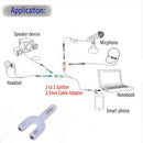 3.5mm Stereo Audio Jack Earphone Headphone 2 Way U Splitter Adapter A