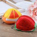 Cute plush three-dimensional triangle fruit purse Kids Coin bag key bag pendant*
