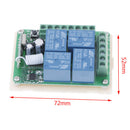 DC 12V 10A 433MHz 4CH Wireless Relay RF Remote Control Switch Receiver ME