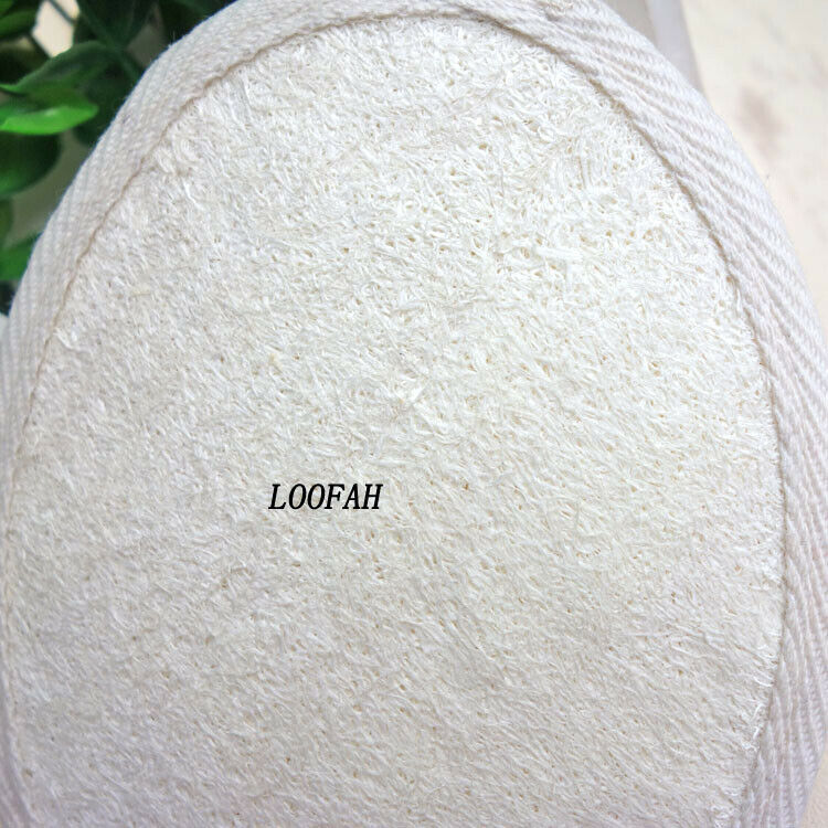4pcs/lot 11x15CM white Oval Natural Loofah Shower Brush Exfoliating Shower  Z5J9