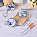 Creative Round Cigarette Keychain Portable Stainless Steel Pocket Ashtray SP