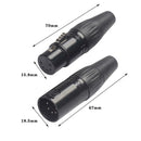Male Female XLR Mic Connector Audio Mic Cable Plug Audio Socket Black