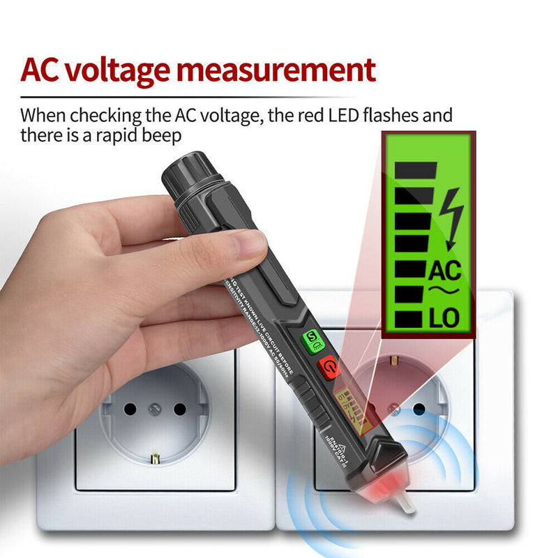 Safe Voltage Tester Pen 12V 1000V Adjustable Sensitivity Non Contact Home
