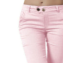Women Basic Solid Capri Leggings Soft Skinny Trousers Pencil Pants,Pink M G7L3