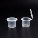 100Pcs/Set Small Plastic Sauce Cups Food Storage Containers Boxes+Lid Clear J2T2