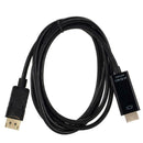 6ft 4K X 2K Display Port DP to HDMI Cable Adapter for Projector (Black)