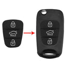 1pc 3 Buttons Rubber Pad for Hyundai Kia Flip Remote Car Key Shell w/ Letter