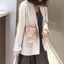 Women'S Bucket Summer Handbag New Korean Fashion Chain Small Round Bag Stit M6U5