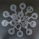 Chocolate Shaker Duster + 16pcs Cappuccino Coffee Stencils + Measure Spoon