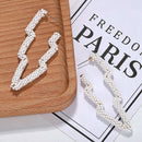 Bohemian White Woven Rice Beads Pendant Earrings Personality Geometric Shap