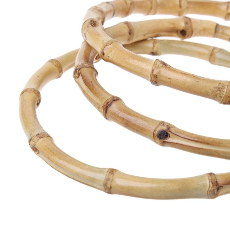 1 x Round Bamboo Bag Handle for Handcrafted Handbag DIY Bags Accessories New
