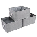3 Pcs Grey Storage Basket Rectangular Storage Bins Baskets Linen Storage Or