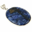 oval pendant edging blue lapis lazuli