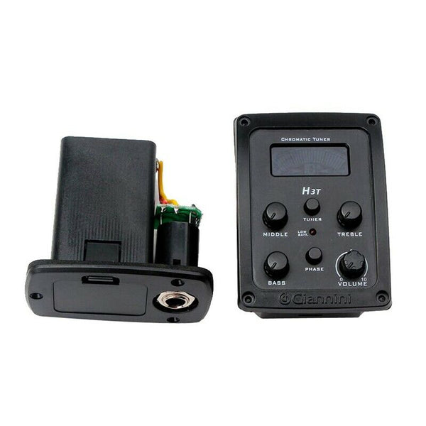 Acoustic Guitar 4-Band Eq Equalizer Preamp Piezo Pickup Tuner With Lcd Disp