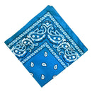 Women Men Double Sided Paisley Bandana Head Wrap Headband Handkerchief Blue