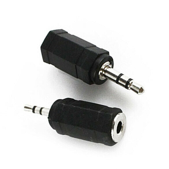 2pcs 2.5mm to 3.5mm Stereo Earphone Audio Adapter Connector for Cable