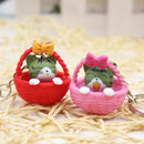 Cartoon Basket Cat  Keychain Pendant Keyring Gift  Bag Purse Key Chain JewelryM&