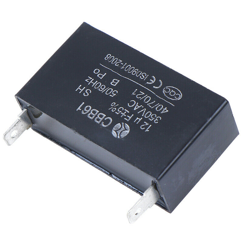 Black 12uF Generator Capacitor Generator CBB61 12uF 50/60Hz 350VAC Fan Mo 3C