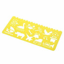 4pcs Student Child Plastic Templates Drawing Ruler Pink, Blue, Yellow, Gree Q9S5