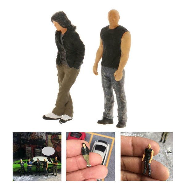 2x 1:64 Mini Tiny People Street Sand Table Layout Scenery Diorama Decor