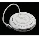 2 in 1 Type-C to Micro USB/HDMI/VGA HUB Dock +5W Wireless Charger White