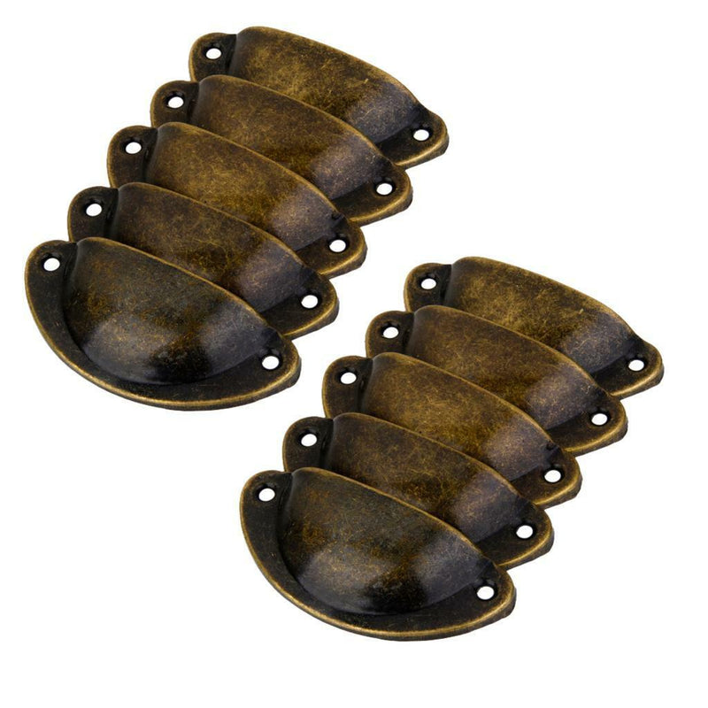 40Pcs Retro style Brass Cup Shell Cupboard Drawer Cabinet Pull Handle Bronze