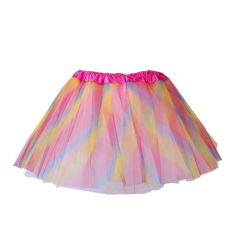 Baby Girl Rainbow Tutu Skirt Kids 3 Layers Tulle Skirt Dancewear Cake Skirt