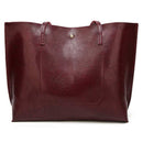 Women'S Soft Leather Tote Shoulder Bag From Tassel Handbag(Red Wine)