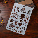 Heart Bowknot Theme Plastic Hollow Ruler Template DIY Photo Album Draw Tool