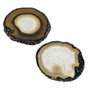 Irregular Agate Slice Crystal Coaster Cup Mat Coffee Tea Placemat Black