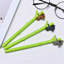 3pcs Cute bear Gel Pen Green Branch Black Ink Pens 0.5mm Kids Writing Gifts  ME