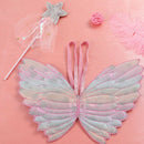 Girls Pink Butterfly Wings Fairy Shawl Cape Fancy Pixie Princess Dress Props
