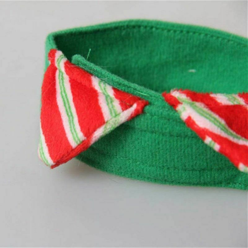Christmas Pet Costume Neck Collar Leg Sleeve Cuffs Santa Hat For Dog Cat Pa