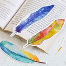 30 Pcs/lot Cute Creative Colorful Feather Paper Bookmark Stationery Clip V0C5