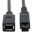 10Cm 1394 6Pin Female To 1394B 9Pin Male Firewire 400 To 800 Cable Black